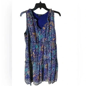 BeBop Women's Dress Paisley Print Lined No Sleeve Size XL Tie Neck Boho NWT